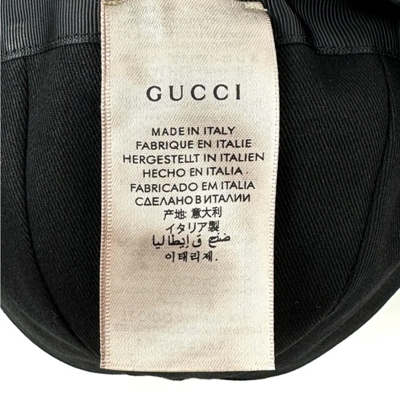 Authentic Gucci GG Monogram with Web Canvas Baseball Cap Hat Black Size M NWOT - Picture 11 of 11